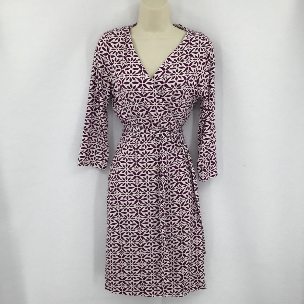 DVF Diane von Furstenberg Julian Moroccan Floral Elderberry wrap dress new 10